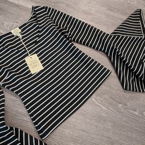 NWT Torn by Ronny Kobo Bell Sleeve Shirt